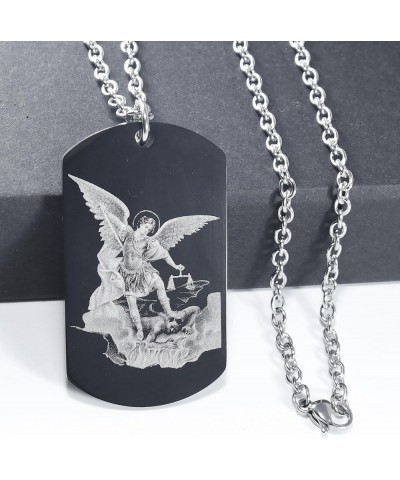 To My Fiance Fiancee Dog Tag Necklace Future Husband Wife Boyfriend Girlfriend Valentine Gift-C5 St.Michael Defend us in Batt...