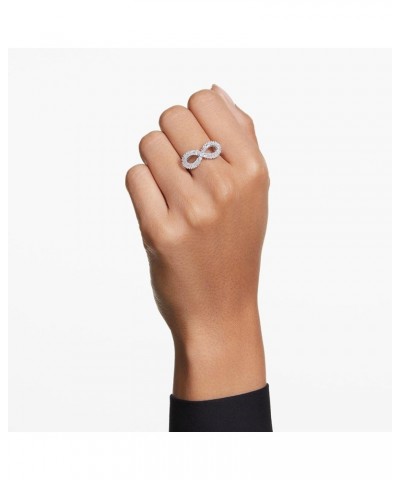 Hyperbola Cocktail Ring, Infinity Motif, Clear Crystals, Rhodium Finished Metal US 6/EU 52 $50.85 Rings