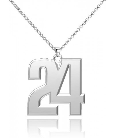 925 Sterling Silver Number Pendant Necklace 0-99 Charms Number Necklace Silver 24 $18.47 Necklaces