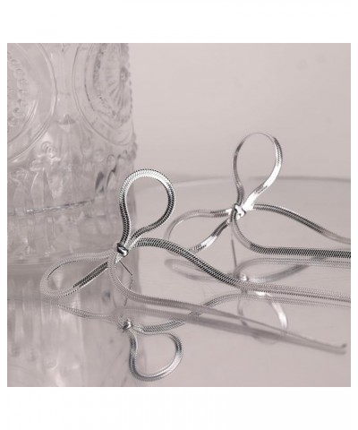 Bow Earrings Gold Silver Ribbon Dangle Earrings for Women Jewelry Gift Gold-2 $11.59 Earrings