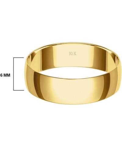 Women's 6MM Solid Gold Rings – Classic, Lightweight 10K or 14K Yellow, White or Rose Gold Jewelry Durable Plain Wedding Band ...