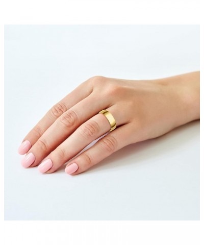 Women's 6MM Solid Gold Rings – Classic, Lightweight 10K or 14K Yellow, White or Rose Gold Jewelry Durable Plain Wedding Band ...