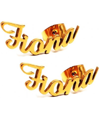 Pretty Personalized Name Earrings, Gold Plated Customized Stud Earrings for Womens Girls Fiona $10.84 Earrings