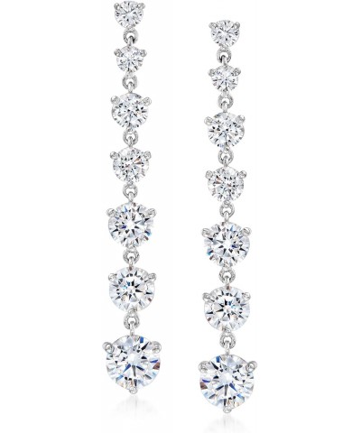 6.25 ct. t.w. CZ Graduated Drop Earrings in Sterling Silver $33.60 Earrings