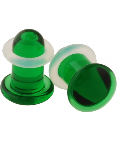 Pair of Emerald Glass Single Flared Simple Plugs 0g, Long Length $19.82 Body Jewelry