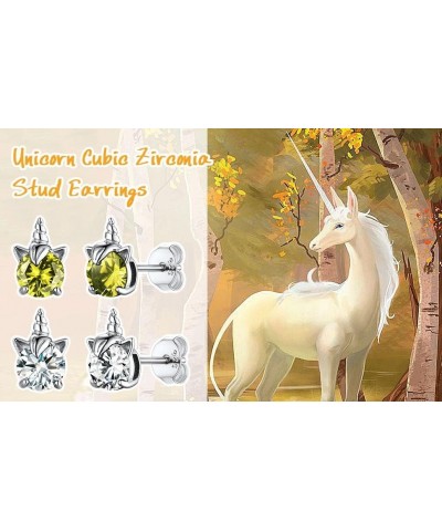 925 Studs for Girls, Cute Animal Earrings Dainty Sterling Silver Unicorn Earrings for Women Girls red $9.87 Earrings