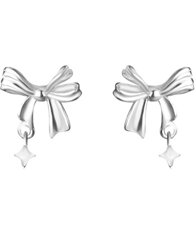 silver earrings for women | 999 Sterling silver earrings | Bow Butterfly Heart Clover Bow1 $9.84 Earrings