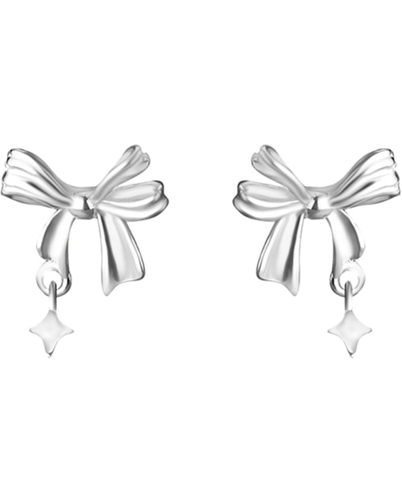 silver earrings for women | 999 Sterling silver earrings | Bow Butterfly Heart Clover Bow1 $9.84 Earrings