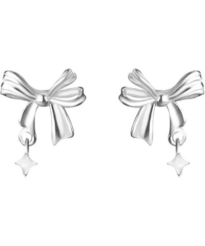 silver earrings for women | 999 Sterling silver earrings | Bow Butterfly Heart Clover Bow1 $9.84 Earrings