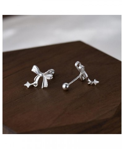 silver earrings for women | 999 Sterling silver earrings | Bow Butterfly Heart Clover Bow1 $9.84 Earrings