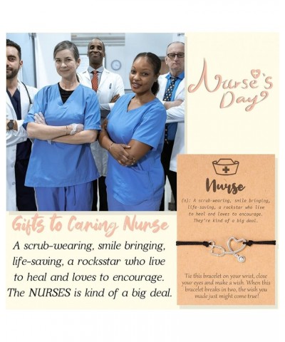 Nurse Gifts for Women, Stethoscope RN Bracelet, Thoughtful Gifts for Nurses Week, Nursing School, and Practitioners, with Quo...