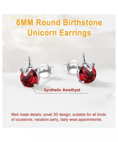 925 Studs for Girls, Cute Animal Earrings Dainty Sterling Silver Unicorn Earrings for Women Girls red $9.87 Earrings