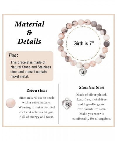 Teen Girl Gifts | Charms Initials Natural Stone Bracelets | Suitable for Birthday, Confirmation, Graduation, and Easter B $8....