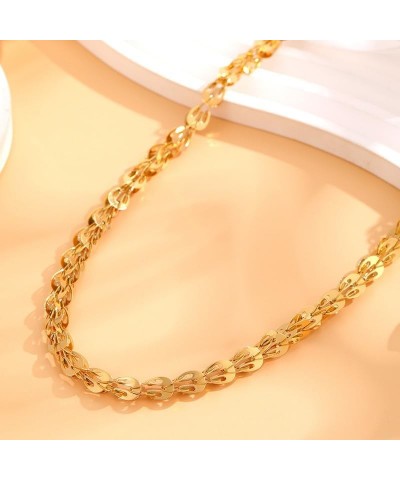 24K Gold Plated Snake Necklace for Women Chian Choker Jewery for Women Girls Stainless Steel Gold Wedding Jewelry Chain 10 $6...