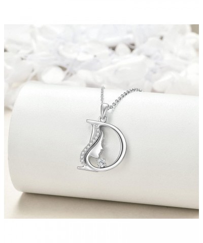 Initial Letter Pendant Necklace for Women Alphabet A-Z 925 Sterling Silver Jewelry Gifts for Girls D $7.50 Necklaces