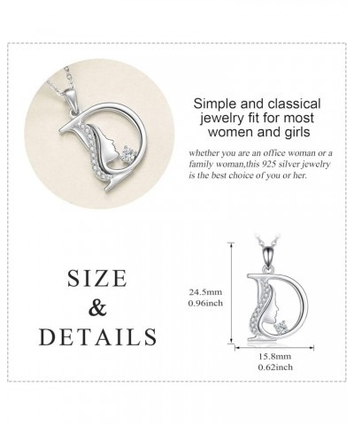 Initial Letter Pendant Necklace for Women Alphabet A-Z 925 Sterling Silver Jewelry Gifts for Girls D $7.50 Necklaces