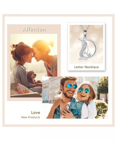 Initial Letter Pendant Necklace for Women Alphabet A-Z 925 Sterling Silver Jewelry Gifts for Girls D $7.50 Necklaces