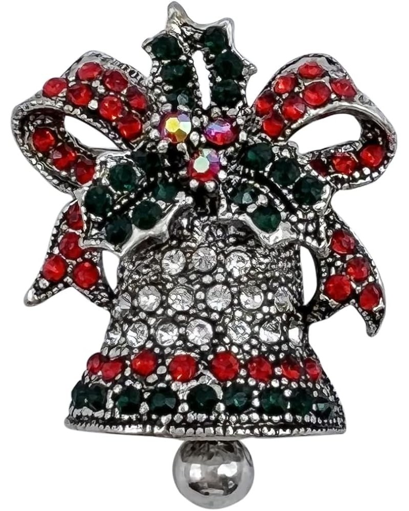 Christmas Brooch Pins, Rhinestone Crystal Enamel Christmas Jewelry Gift for Women Girls Christmas Bells $7.69 Brooches & Pins