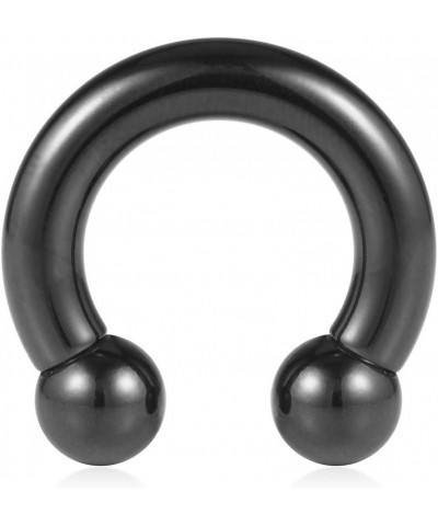 Internally Threaded Black Circular Barbells Horseshoe 00G-0G-2G-4G-6G-8G-10G-12G 12mm/16mm/19mm 316L Surgical Steel Pierced B...