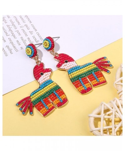 Cinco De Mayo Earrings for Women Colorful Beaded Fiesta Chill Dangle Earrings Statement Letter Drop Earrings Mexican Festival...