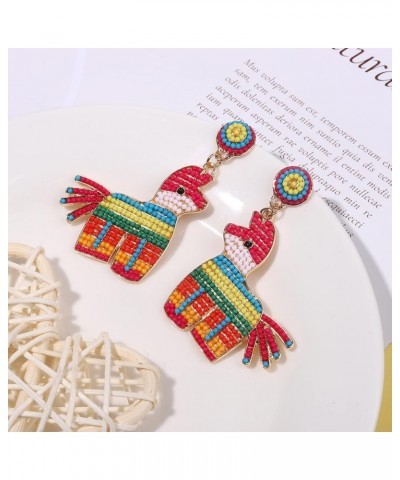 Cinco De Mayo Earrings for Women Colorful Beaded Fiesta Chill Dangle Earrings Statement Letter Drop Earrings Mexican Festival...