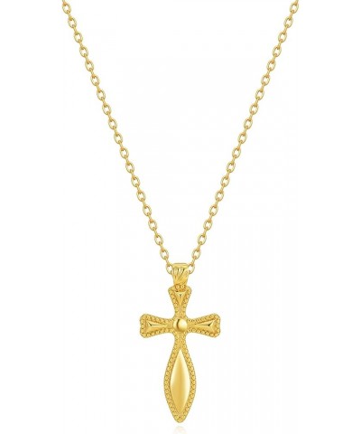 Gold Necklace for Women Pendant 18K Gold Filled Dainty Chain Simple Jewelry Cross Beaded $11.20 Necklaces