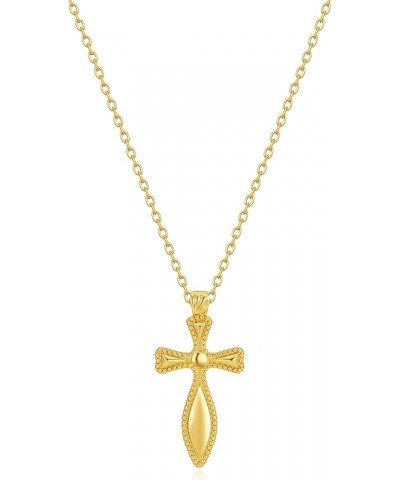 Gold Necklace for Women Pendant 18K Gold Filled Dainty Chain Simple Jewelry Cross Beaded $11.20 Necklaces