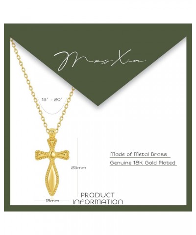 Gold Necklace for Women Pendant 18K Gold Filled Dainty Chain Simple Jewelry Cross Beaded $11.20 Necklaces