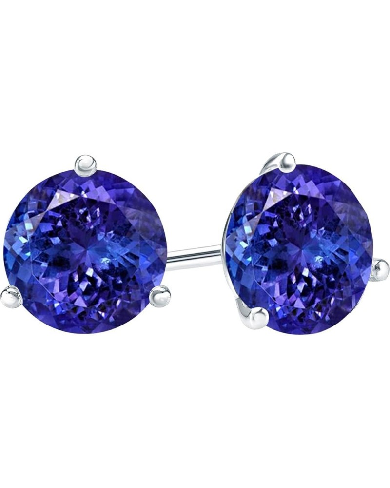 1/2-10 Carat Total Weight Tanzanite Stud Earrings 3 Prong Push Back Platinum 0.5 carats $134.20 Earrings