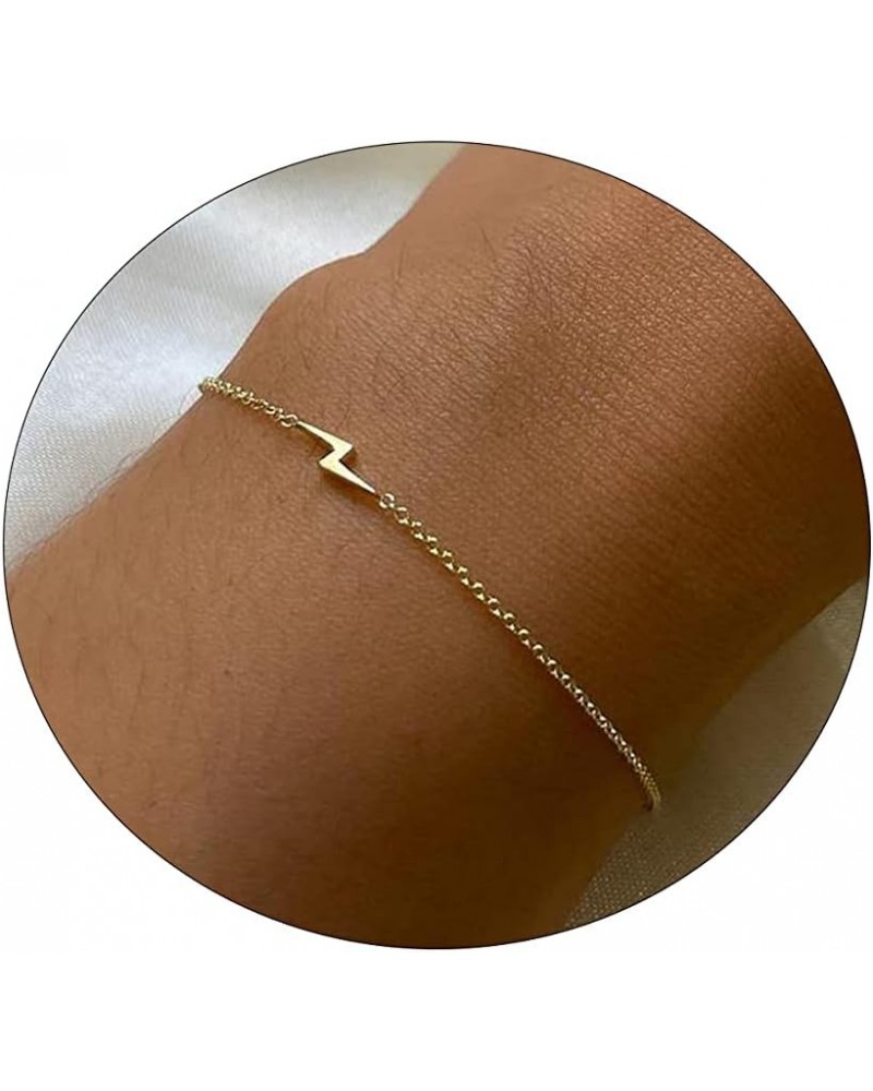 Dainty Bracelet for Women 14K Gold Plated Cross Pearl CZ Leaf Bracelets Set Gold Layering Bracelets Everyday Jewelry Lightnin...