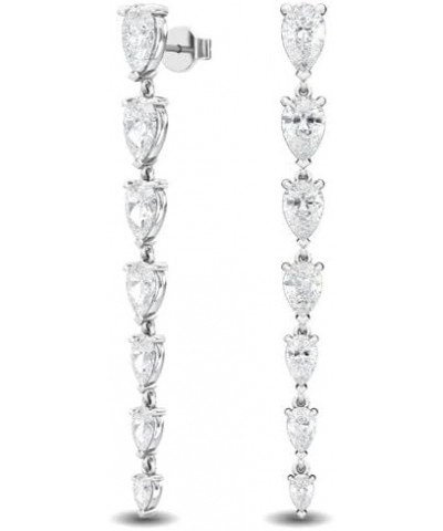 Stunning 1-5 Carat (ctw) White Gold Pear Shape LAB GROWN Diamond Drop Earrings (Color E-F Clarity VS2-SI1) Platinum 1.0 carat...