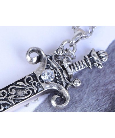 Antique Fantasy Medieval Renaissance Removable Scabbard Rune Sword Dagger Pendant Necklace Silver $11.02 Necklaces