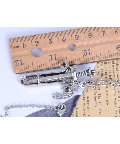 Antique Fantasy Medieval Renaissance Removable Scabbard Rune Sword Dagger Pendant Necklace Silver $11.02 Necklaces