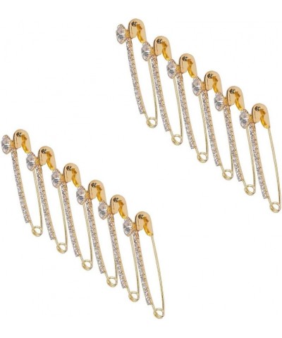 Golden Color Saree Pin with One Big Stone Set of 12 $7.40 Brooches & Pins