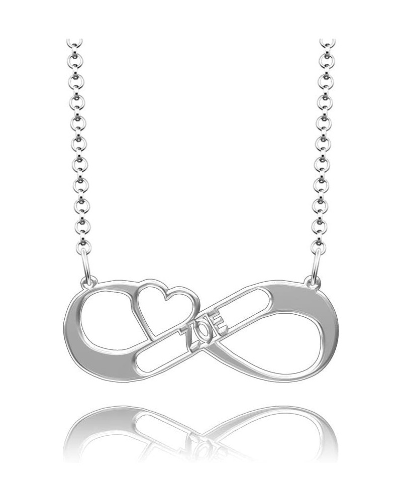 Forever Infinity necklace with names Silver Custom Necklace for Women Men Girls Boys ZOE $11.75 Necklaces