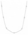 'Allium' Circular Station Necklace with Cubic Zirconia in Sterling Silver 18 Inches $24.20 Necklaces