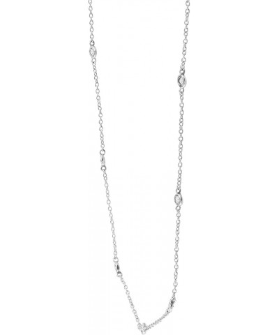 'Allium' Circular Station Necklace with Cubic Zirconia in Sterling Silver 18 Inches $24.20 Necklaces