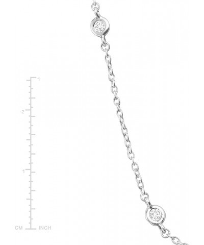 'Allium' Circular Station Necklace with Cubic Zirconia in Sterling Silver 18 Inches $24.20 Necklaces