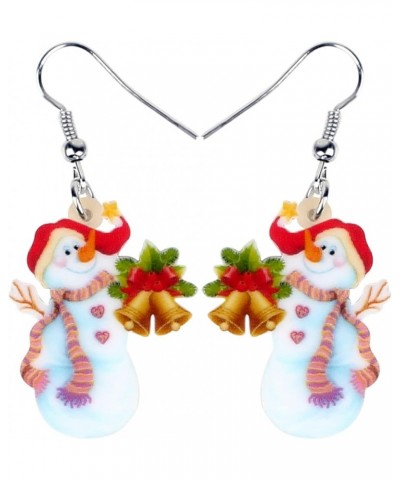 Cute Acrylic Cartoon Christmas Snowman Earrings Drop Dangle Decoration Costumes Jewelry For Women Girls Gift New Year Berry $...