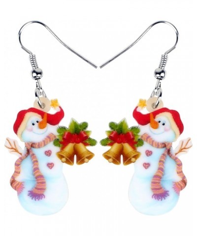 Cute Acrylic Cartoon Christmas Snowman Earrings Drop Dangle Decoration Costumes Jewelry For Women Girls Gift New Year Berry $...