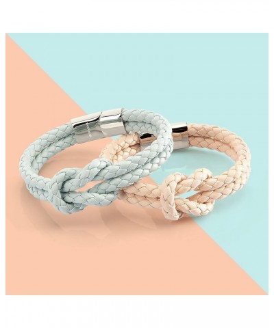 Leather Bracelet [Knot] for Women - Different Lengths and Colors - With Gift Box Blue 20cm $14.40 Bracelets