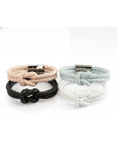 Leather Bracelet [Knot] for Women - Different Lengths and Colors - With Gift Box Blue 20cm $14.40 Bracelets