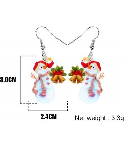 Cute Acrylic Cartoon Christmas Snowman Earrings Drop Dangle Decoration Costumes Jewelry For Women Girls Gift New Year Berry $...