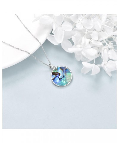 Octopus Abalone Shell Necklace Larimar Pendant 925 Sterling Silver Jewelry Gifts for Women Girls $24.18 Necklaces