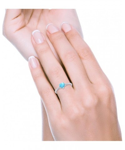 Wedding Engagement Heart Promise Ring Simulated Cubic Zirconia 925 Sterling Silver Simulated Larimar $11.72 Rings