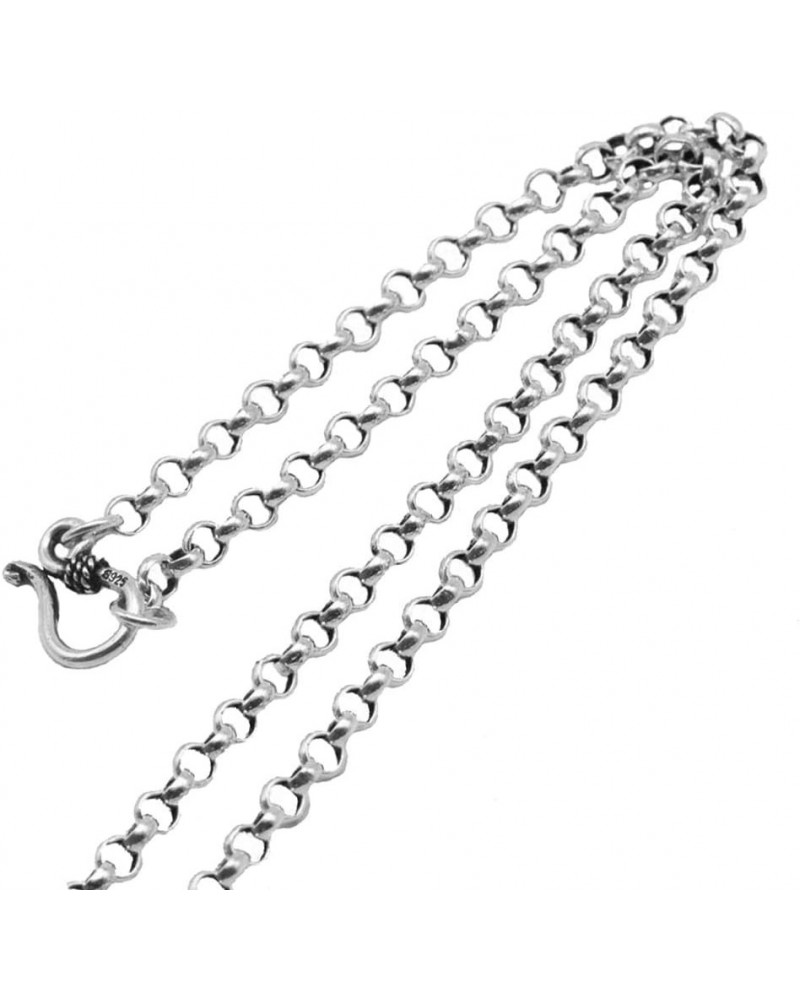 Vintage Solid 925 Sterling Silver Round Rolo Belcher Chain Link Necklace for Men Women 3/3.5/4mm 3mm 30.0 Inches $18.23 Neckl...