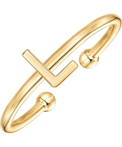 14K Gold Plated Initial Adjustable Ring | Womens Initial Ring | Fasion Ring Women L $10.33 Rings