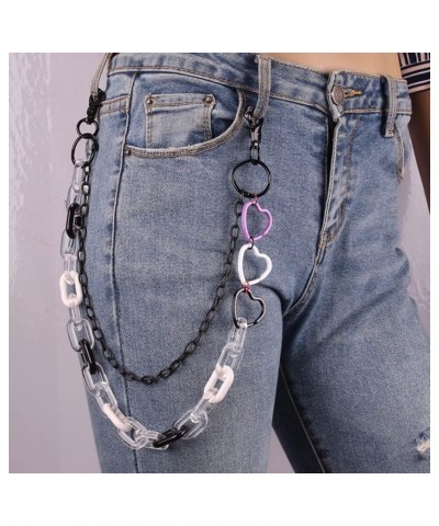 Jeans Chain Acrylic Heart Pants Chain Rock Colorful Acrylic Link Heart Shape Hip Hop Jean Chains Pocket Chains Trousers Body ...