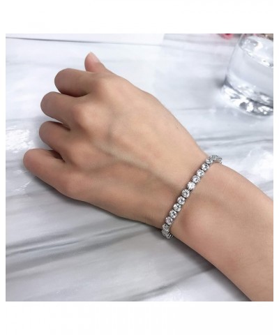 Women's Slider Tennis Chain Crystal Bracelet Gold Silver 4MM Crystal Zirconia Shiny Crystal Slip Full Diamond Jewelry Bracele...