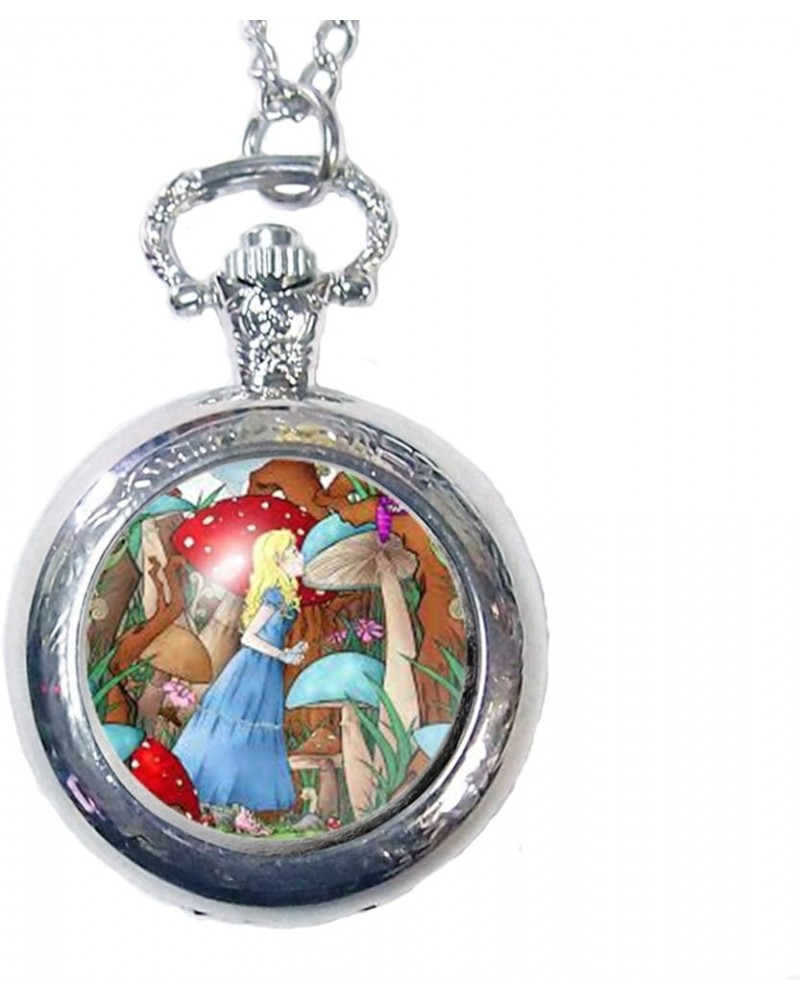 Alice in Wonderland Inspired Pocket Watch Necklace Mr. White Rabbit Mysterious Garden Dome Necklace Style 1 $11.49 Necklaces